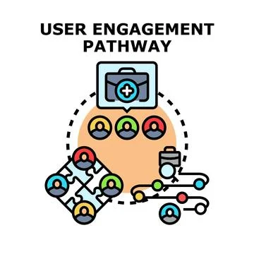User engagement pathway concept planning strategy Stock Illustration