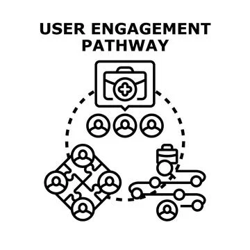 User engagement pathway concept planning strategy Stock Illustration