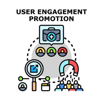 User engagement promotion strategy maximizing customer retention Illustrazione stock