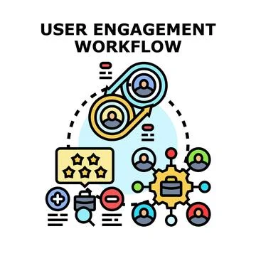 User engagement workflow process management concept Stock Illustration