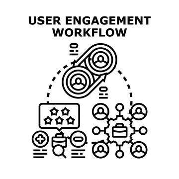 User engagement workflow process management concept Stock Illustration