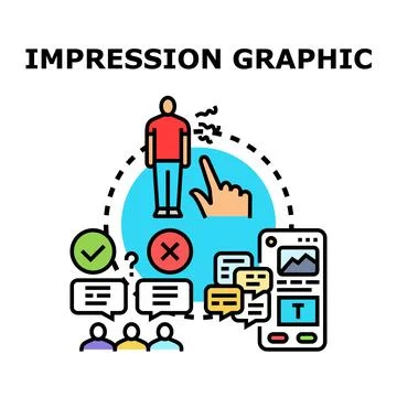 User engaging content receiving online impressions and feedback Stock Illustration