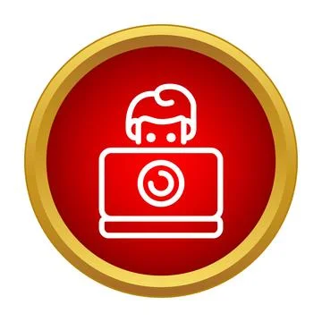 User engaging with laptop computer digital technology icon Stock Illustration