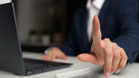 User Engaging in Online Task Completion Home Office Environment Digital Stock Footage 296569711