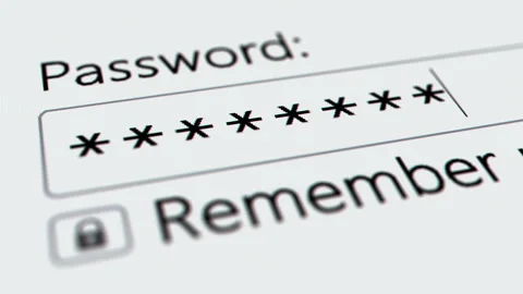 A user enter a password to website form box in internet browser by keyboard Stock Footage 251710412