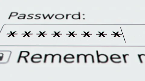 A user enter a password to website form box in internet browser by keyboard Stock Footage 253736410