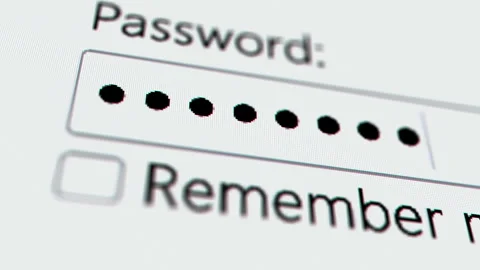 A user enter a password to website form box in internet browser by keyboard Stock Footage 254681095