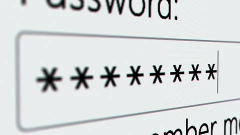 A user enter a password to website form box in internet browser by keyboard Stock Footage 263054250
