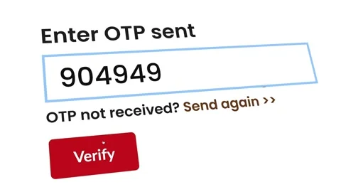User entering a one-time password (OTP) code for a secure online transaction Stock Footage 340628390