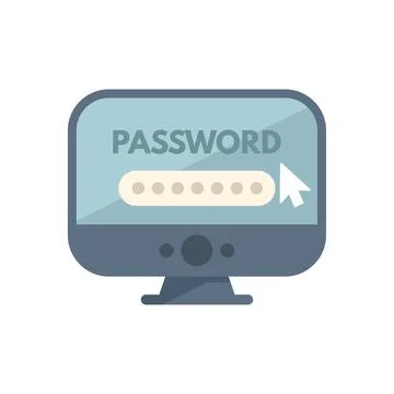 User entering password on computer for website login Stock Illustration