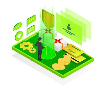 User enters account security Stock Illustration