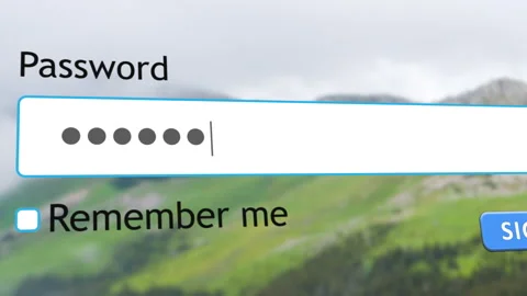 User enters password in browser form for website access Video stock 334022590