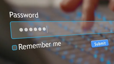 User enters password to sign in on website using a computer browser Video stock 334022214