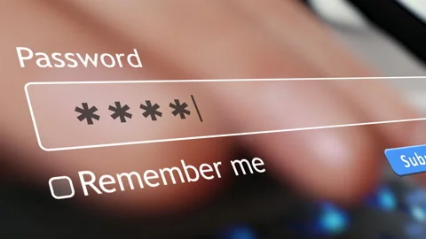 User enters password to sign in on a website using a computer keyboard Stock Footage 346710092