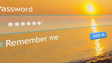 User enters password in web form to access online account from computer 스톡 동영상 334023033