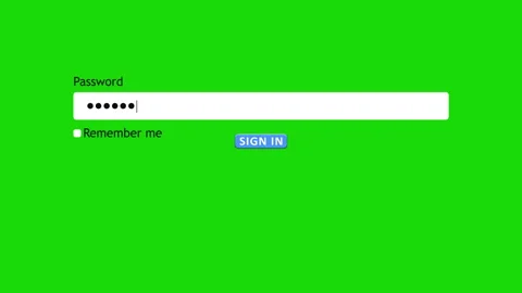 User enters password in website form box with green screen background Stock Footage 334022039