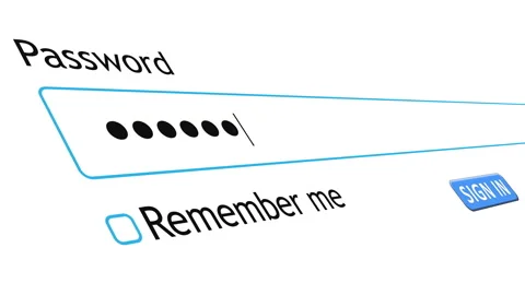 User enters password in website form on white screen background Stock Footage 334022061
