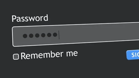 User enters password in website form with gray background Stock Footage 334022076