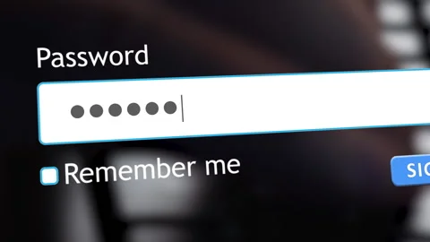 User enters password into website form while typing on computer keyboard 스톡 동영상 334022105