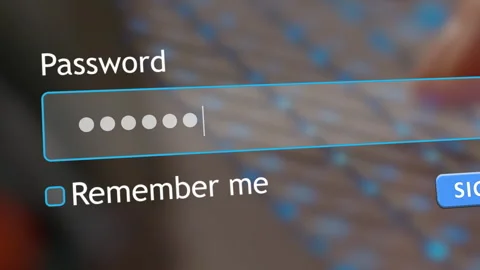 User enters password on website form in internet browser with fingers typing Stock Footage 334022195