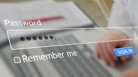 User enters password on website form in internet browser for sign in Stock Footage 334022304