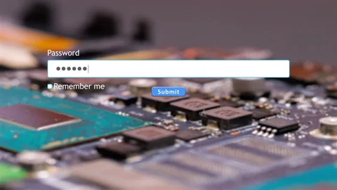 User enters password on website form while performing computer repair Vídeos de archivo 334022573