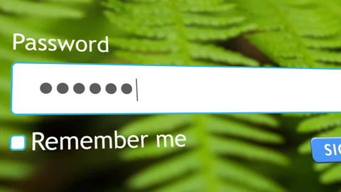 User enters password in website form on computer for signin Video stock 334022622