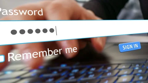 User enters password on website form in internet browser Stock Footage 334022678