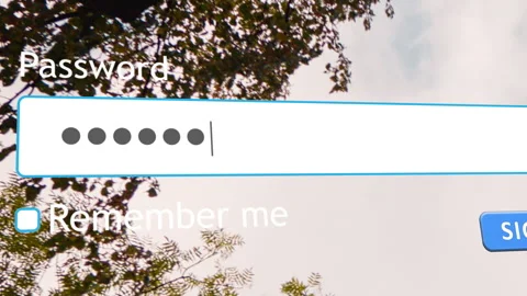 User enters password in website form box in internet browser Stock Footage 334022921