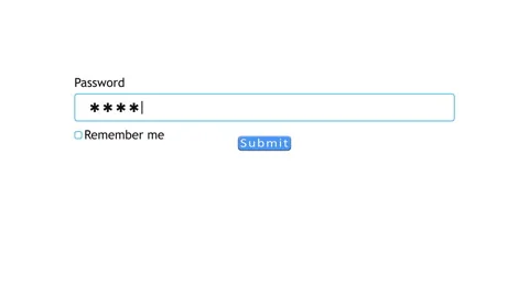User enters password in website form on computer screen with white background Stock Footage 346709676