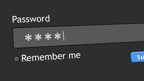 User enters password on website form with gray screen in background Stock Footage 346709697