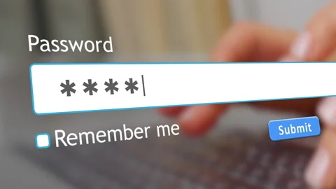 User enters password on website form while hacker monitors the screen Stock Footage 346709884