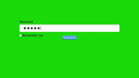 User enters password in website form on green screen background Stock Footage 346711190
