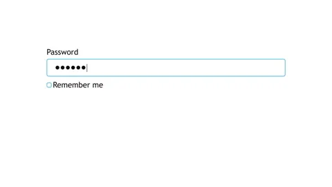 User enters password on website login form with white background screen Stock Footage 334022040