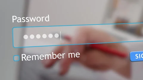 User enters password on website login form in a clinic setting Видео 334022150