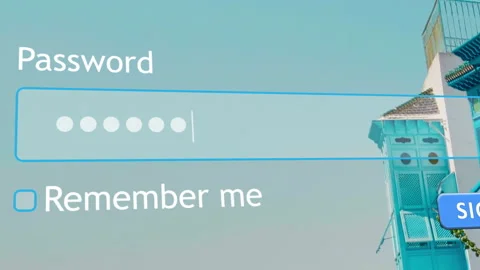 User enters password on website login form in internet browser 스톡 동영상 334023083