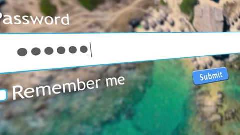 User enters password into website sign in form on computer screen Video stock 334022467