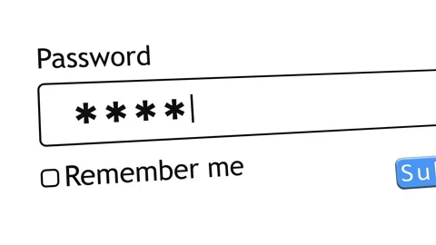 User enters password on website while hacker targets personal account Stock Footage 346709679