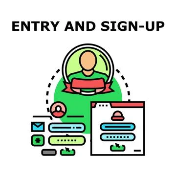 User entry and sign up process vector illustration Stock Illustration