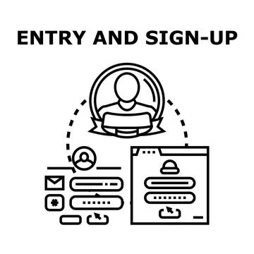 User entry and sign up process vector illustration Stock Illustration