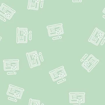 User entry laptop password line seamless pattern 스톡 일러스트