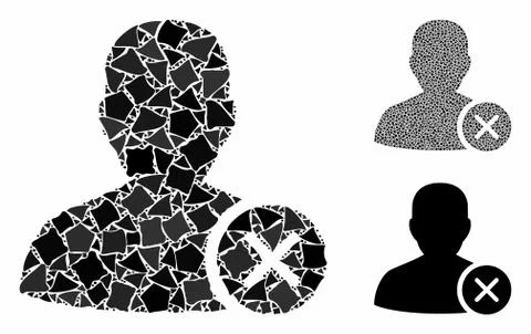 User erase Mosaic Icon of Irregular Pieces Stock Illustration