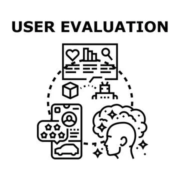 User evaluation process for software applications development Stock Illustration