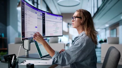 User Experience Analyst Reviews Split Testing Data Stock Footage 345853988