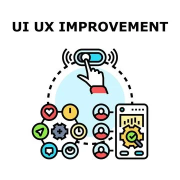 User experience and interface improvement process Stock Illustration