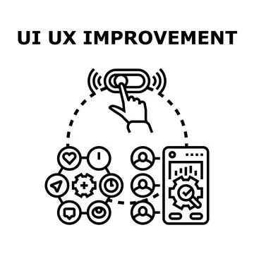 User experience and interface improvement process Stock Illustration