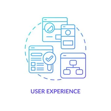 User experience blue gradient concept icon Stock Illustration