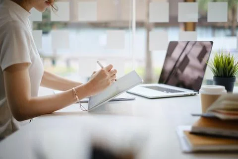 User experience concept. Creative Web Designer sketching application and 스톡 사진