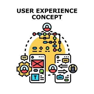 User experience concept developing digital interface process Stock Illustration