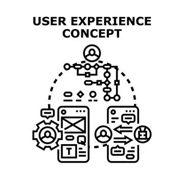 User experience concept developing digital interface process Illustrazione stock